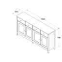 Ver imagem 4 de Aparador Buffet Bar 4 Portas 4 Gavetas 154cm x 78,8cm Dalila Branco