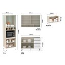 Ver imagem 3 de Cozinha Modulada Compacta sem Tampo 4 Peças Legno Crema com Branco Vidro Reflecta Lis Luciane Móveis