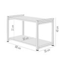 Ver imagem 3 de Mesa de Centro Lateral Canto Atenas 2 Prateleiras Mdf Estrutura de Metalon Moderna:dourado-off White