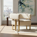 Ver imagem 3 de Poltrona Cadeira Decorativa Versátil Loy - Zahav Estofados:bouclé Off White