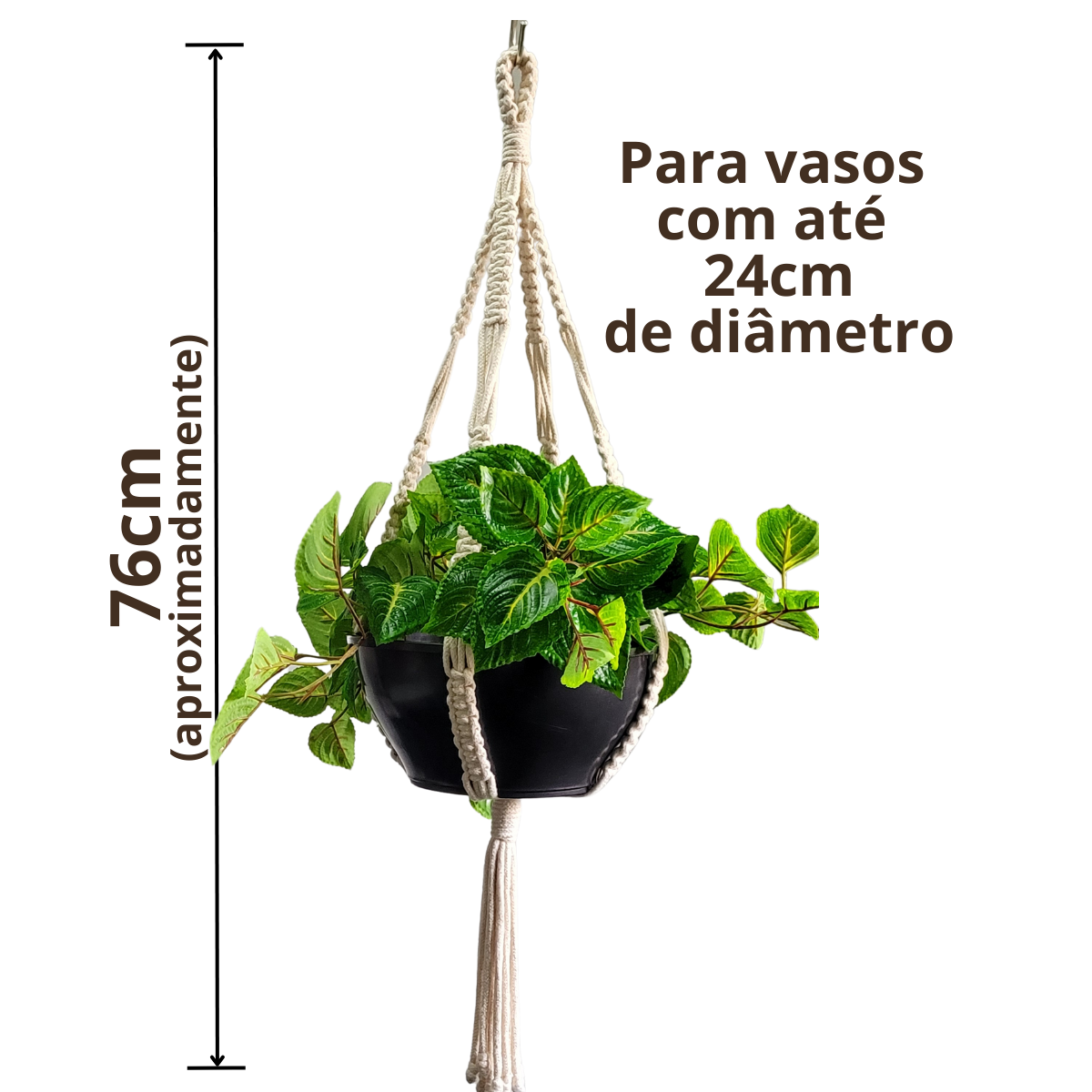 Suporte de Plantas em Macramê - Modelo: FIT-G - 2