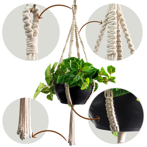 Suporte de Plantas em Macramê - Modelo: FIT-G