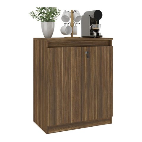 Aparador Buffet 60cm 2 Portas com Chave Multimóveis Cr50099 Nogal