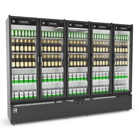 Auto Serviço Vanguard Extra Frio 5 Portas Vidro Aquecido Preto/branco Asvef5p 220v - Refrimate