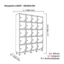 Ver imagem 2 de Roupeiro de Aço 4 Vãos 20 Portas Pitão Linha Light Cinza e Verde