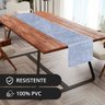 1 Caminho Trilho Mesa Impermeável Pvc Florença Azul C 42x140 - 2