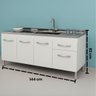Gabinete de Cozinha 144cm 2 Gavetas 3 Portas Balcão Branco:branco - 5