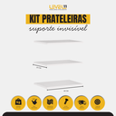 Ver imagem 3 de Kit 3 Prateleiras 40x20 Decoração Suporte Invisivel - Branco