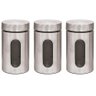 Kit 3 Pote Inox Visor Vítreo 1l - Mimo Style Cinza - 1