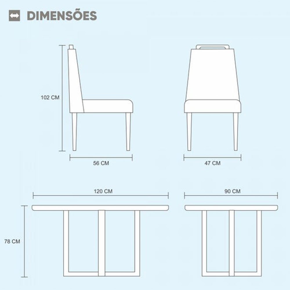 Conjunto Sala de Jantar Mesa Lisy e 4 Cadeiras Veludo Móveis Mundial ...
