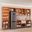 Ver imagem 4 de Cozinha Modulada 6 Peças Brilhante com 1 Cristaleira 2 Balcões 3 Armários Aéreos
