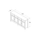 Ver imagem 3 de Aparador Buffet Bar 4 Portas 4 Gavetas 154cm x 78,8cm Dalila Preto