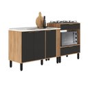 Ver imagem 2 de Cozinha Modulada 3 Peças 1 Paneleiro 2 Portas 1 Balcão 1 Armário Aéreo 2 Portas Karen Moveis Sul