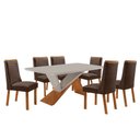 Ver imagem 2 de Mesa de Jantar Yasmin 180cm Tampo MDF Copo com 6 Cadeiras Carolina