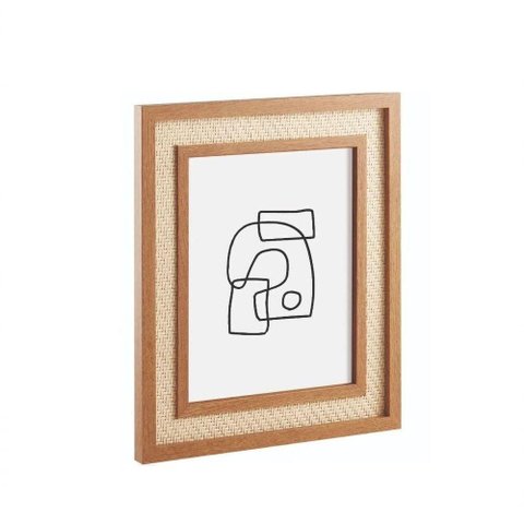 Porta-retrato em Mdf com Rattan para Fotos 25x20cm 13297 Mart