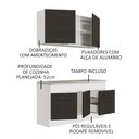 Ver imagem 4 de Cozinha Compacta Madesa Agata 150001 com Armário e Balcão (Com Tampo) Branco/Preto Cor:Branco Preto