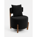 Ver imagem 1 de Poltrona Organica Decorativa Redonda com Almofada Pés Thor Madeira Maciça Premium Boucle Grafite:Sue