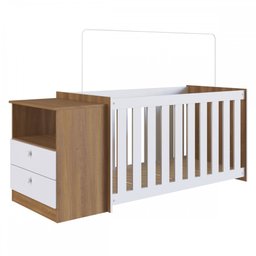 Kit Quarto Bebê Berço Cômoda Linha Aconchego 171,5cm Nogal Manchester La006 Completa Móveis - 2