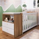 Ver imagem 1 de Kit Quarto Bebê Berço Cômoda Linha Aconchego 171,5cm Nogal Manchester La006 Completa Móveis