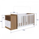 Ver imagem 3 de Kit Quarto Bebê Berço Cômoda Linha Aconchego 171,5cm Nogal Manchester La006 Completa Móveis