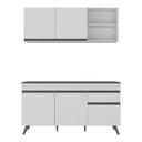Ver imagem 7 de Armário de Cozinha Compacta Veneza Multimóveis MP2142.964 Branco/Preto