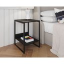 Ver imagem 1 de Mesa Cabeceira Industrial Tókio Base Ferro Preto Tampo Preto