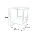 Ver imagem 3 de Mesa de Cabeceira Cama Lateral para Quarto Base Ferro Preto Tampo Preto