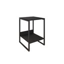 Ver imagem 2 de Mesa Cabeceira Industrial Tókio Base Ferro Preto Tampo Preto