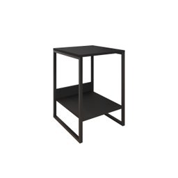 Mesa Cabeceira Industrial Tókio Base Ferro Preto Tampo Preto - 2