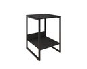 Ver imagem 2 de Mesa de Cabeceira Cama Lateral para Quarto Base Ferro Preto Tampo Preto