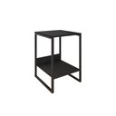 Ver imagem 2 de Mesa Cabeceira Industrial Tókio para Quarto Base Ferro Preto Tampo Preto
