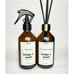 Kit Home Spray e Difusor de Ambientes Cereja e Avelã Vidro 200ml