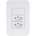 Ver imagem 1 de Conjunto 4x2 com 1 Interruptor Simples 10 a 250 V e 2 Tomadas 2p+t 20 a 250 V Tablet Bran