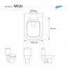 Assento Sanitário Poliéster Misti Branco para vaso Icasa 1.6gpf 6lpf - 3