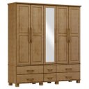 Ver imagem 1 de Guarda-roupa Bipartido 5 Portas 6 Gavetas Ouro Freijó Madeira Pinus - Finestra