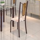 Ver imagem 2 de Kit 6 Cadeiras Tubulares Júlia Marrom/Cacau/Botanic Bege
