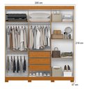 Ver imagem 5 de Guarda Roupa Casal com Cômoda Vinci 6 Portas de Bater 3 Gavetas MDP Cinamomo Off White Albatroz