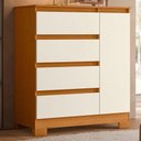 Ver imagem 2 de Guarda Roupa Casal com Cômoda Vinci 6 Portas de Bater 3 Gavetas MDP Cinamomo Off White Albatroz