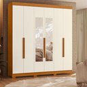 Ver imagem 3 de Guarda Roupa Casal com Cômoda Vinci 6 Portas de Bater 3 Gavetas MDP Cinamomo Off White Albatroz