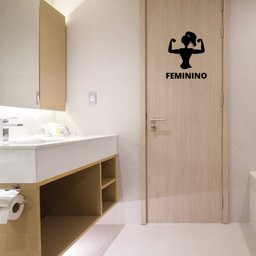 Kit de Adesivos Identificação Porta Banheiro Academia Feminino e Masculino Kanto Store Adesivo de Pa - 2