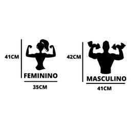 Kit de Adesivos Identificação Porta Banheiro Academia Feminino e Masculino Kanto Store Adesivo de Pa - 4