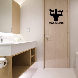 Kit de Adesivos Identificação Porta Banheiro Academia Feminino e Masculino Kanto Store Adesivo de Pa - 3