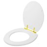 Assento Sanitário Laqueado Oval Branco Ferragem Dourada - 6
