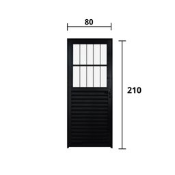 Porta de Alumínio Lambril 210x80cm Lado Esquerdo Postigo Hale Esquadrias - 2