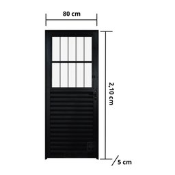 Porta de Alumínio Lambril 210x80cm Lado Esquerdo Postigo Hale Esquadrias - 3
