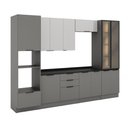 Ver imagem 2 de Cozinha Completa Lumina 12 Portas 4 Gavetas com Vidro Cinza - Telasul