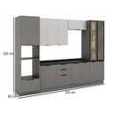 Ver imagem 4 de Cozinha Completa Lumina 12 Portas 4 Gavetas com Vidro Cinza - Telasul