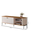 Ver imagem 3 de Rack para TV Bancada Tucupi 1.4 Off White Nature Preto 58 Polegadas MDF Bechara Móveis