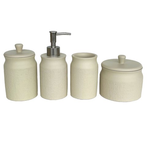 Jogo para Banheiro Lavabo Luxo em Cimento 4PÇS
