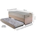 Ver imagem 2 de Bicama Box Baú 88x188 Suede Bege com Colchão Airtech Ortobom